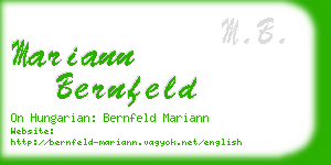 mariann bernfeld business card
